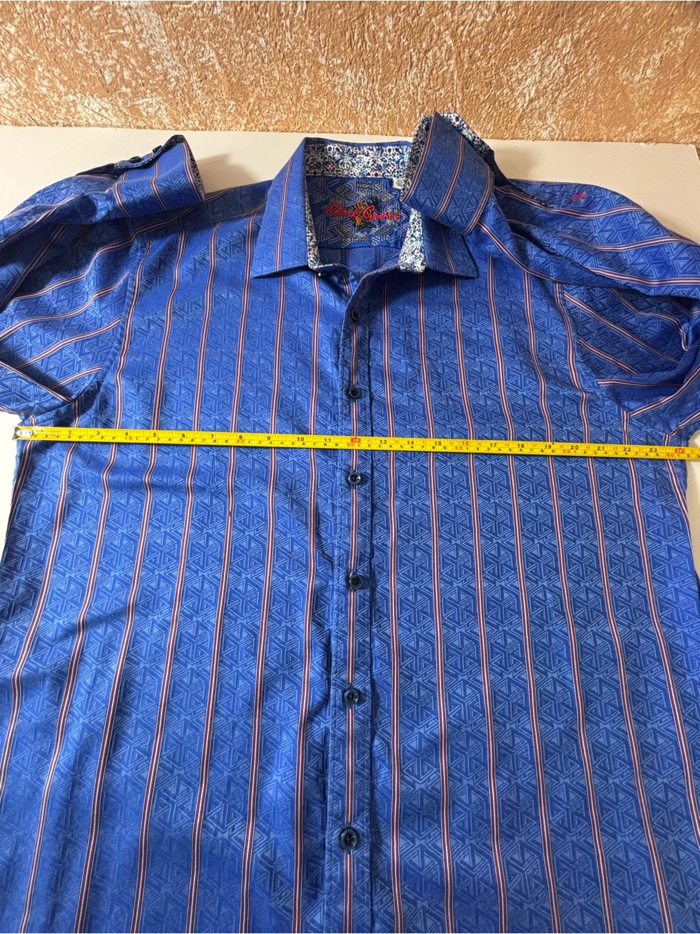 Robert Graham Men's Long-Sleeve Button-Up Classic Fit Shirt Striped Blue NWOT XL - Picture 13 of 16